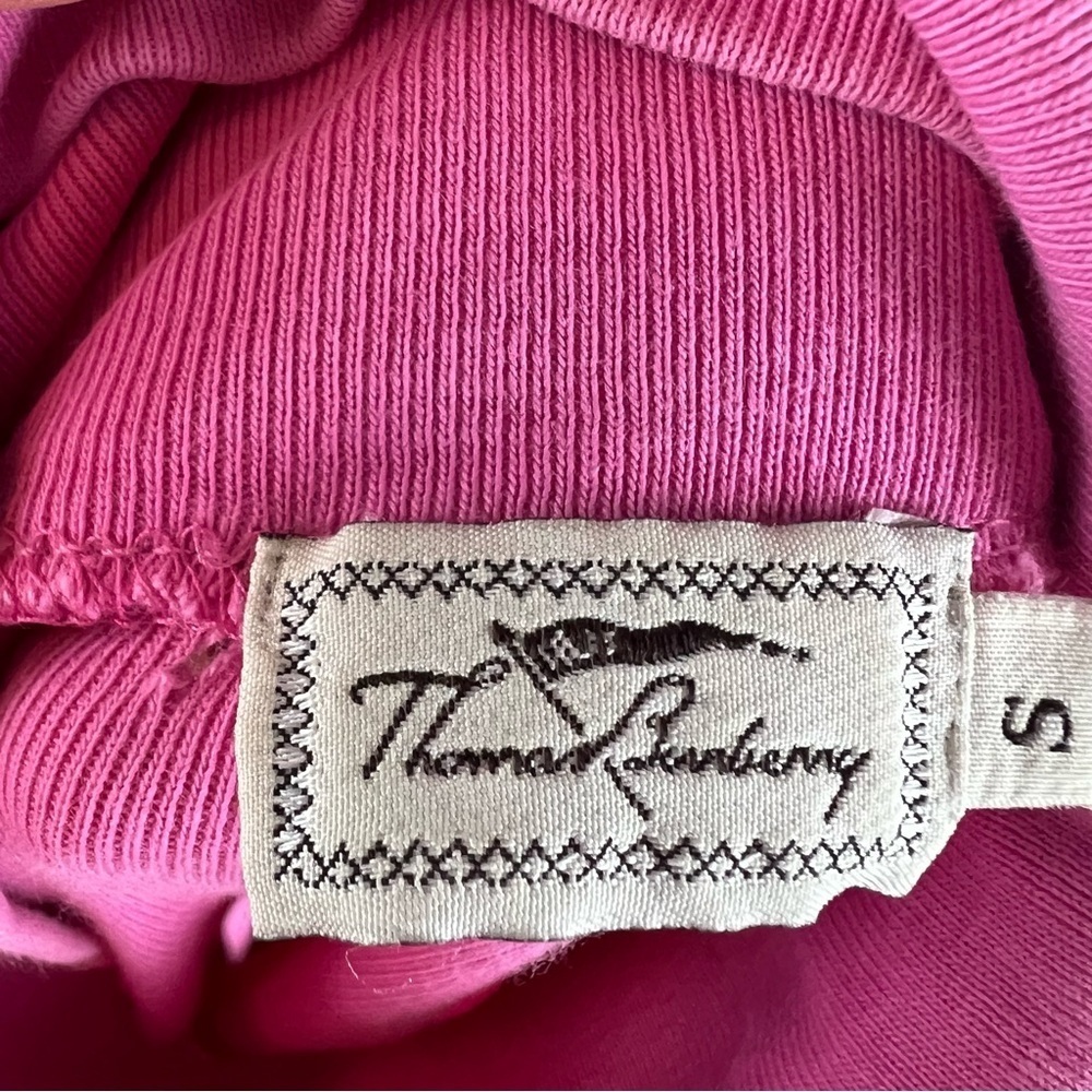 Vintage Thomas Burberry Turleneck Long Sleeve Top Pink Size S 100% Cotton - Picture 6 of 9